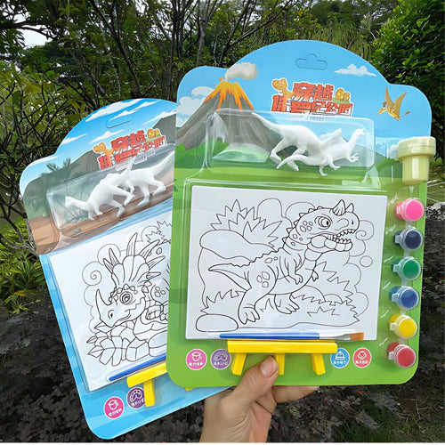 Cute Dinosaur Mini Canvas Painting Kit for Kids
