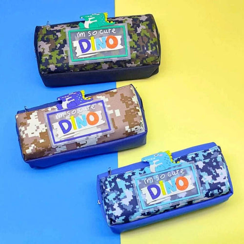Cute Dinosaur Theme 2 Layer Pencil Pouch