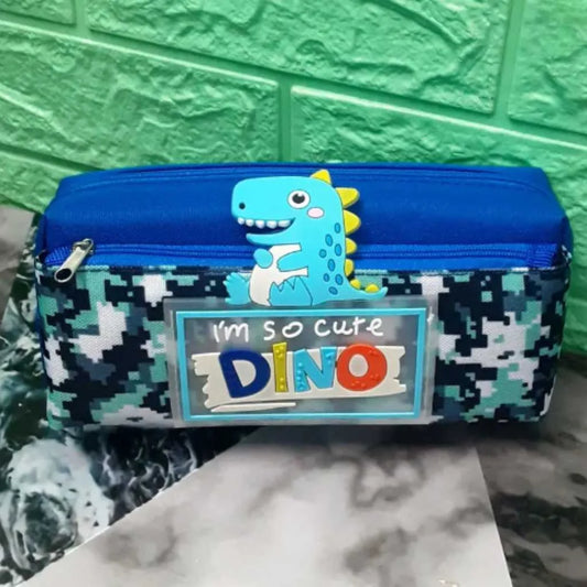 Cute Dinosaur Theme 2 Layer Pencil Pouch