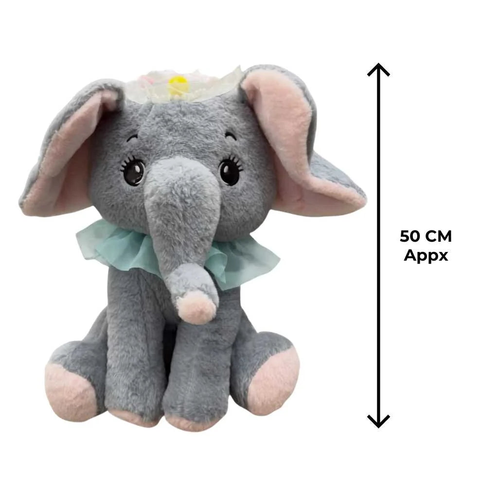 Cute Grey Elephant Soft Toy for Kids 50cm Cuddly Plushie