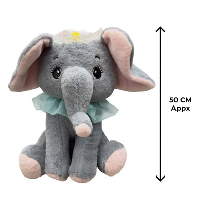 Cute Grey Elephant Soft Toy for Kids 50cm Cuddly Plushie