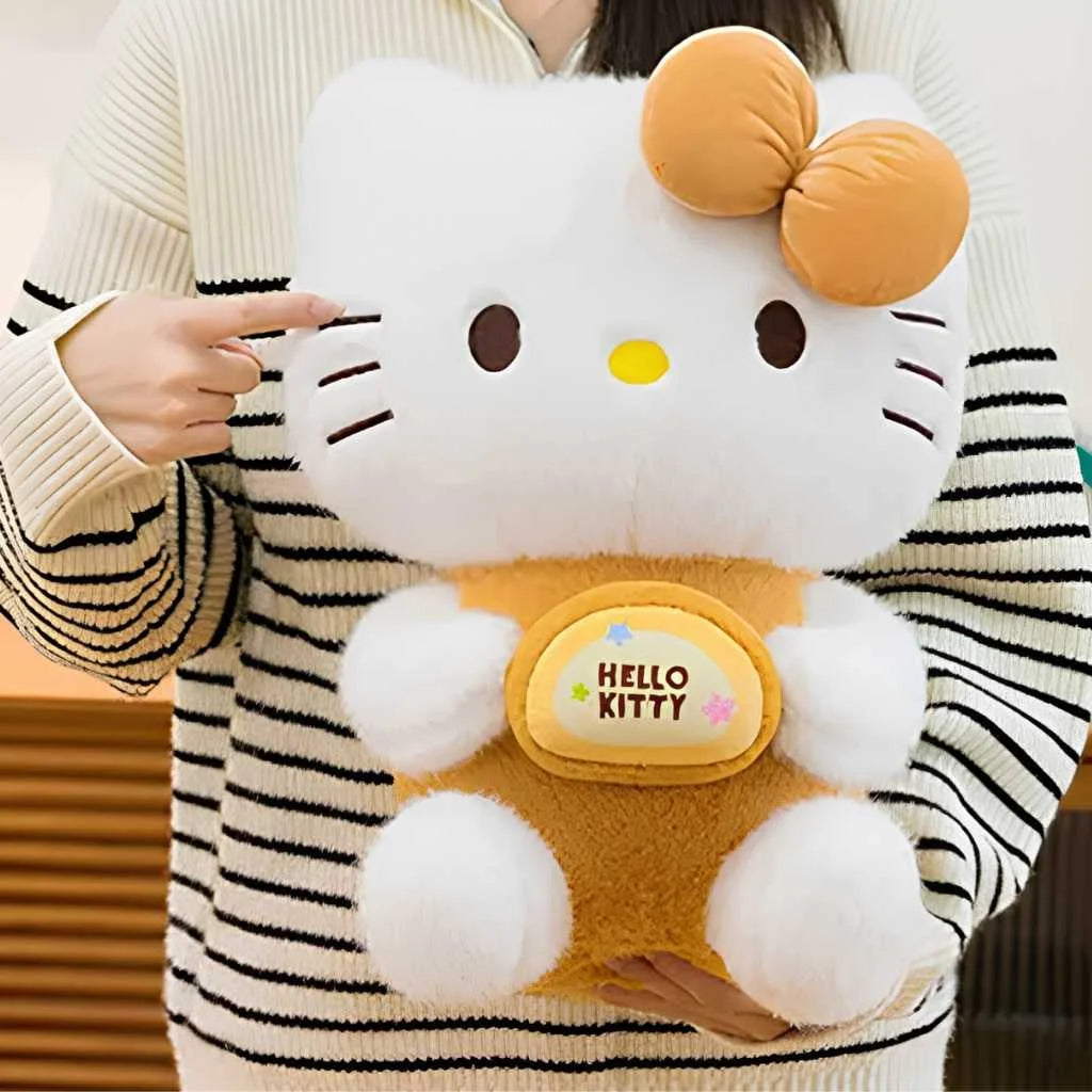 Cute Hello Kitty Plush Toy with Milk Tea Outfit 35cm Soft Toys