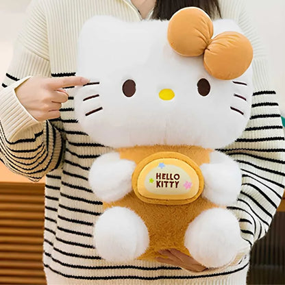 Cute Hello Kitty Plush Toy with Milk Tea Outfit 35cm Soft Toys