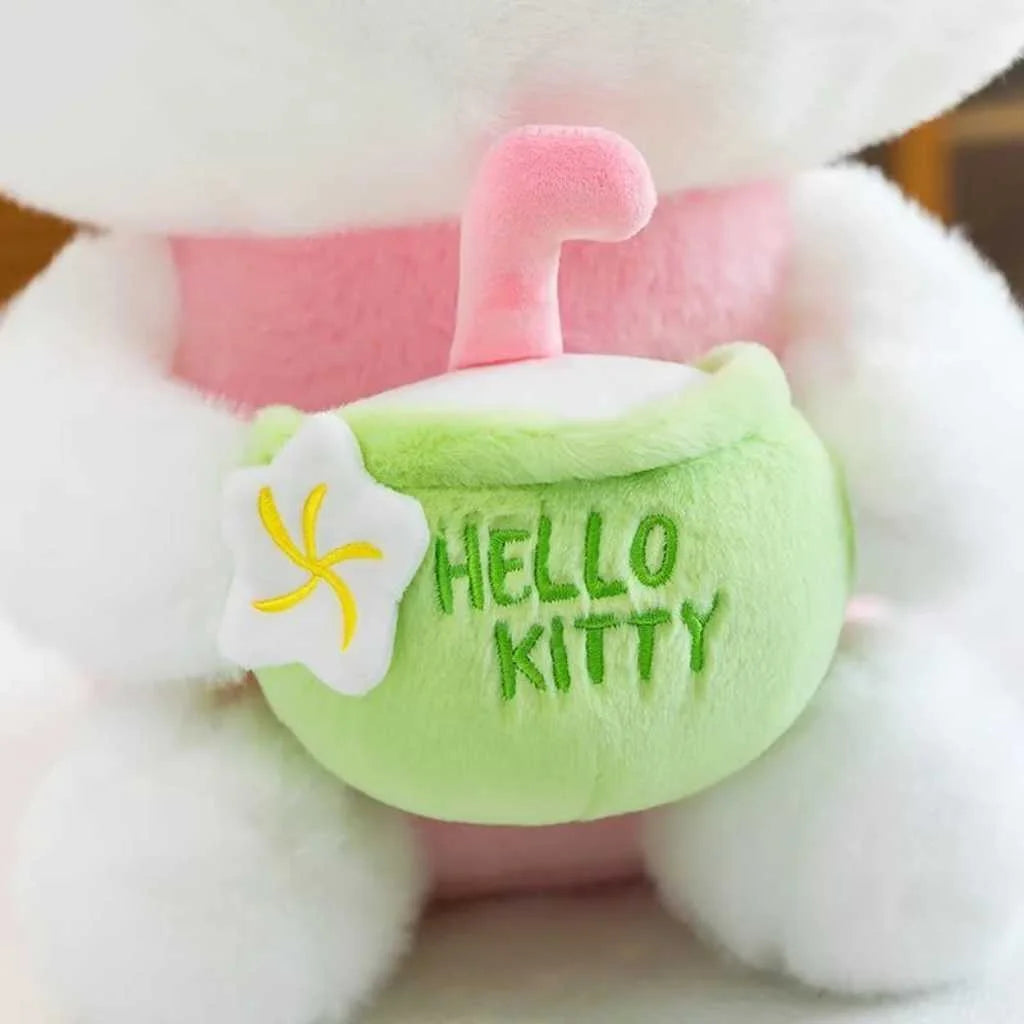 Cute Hello Kitty Plush Toy with Milk Tea Outfit 35cm Soft Toys