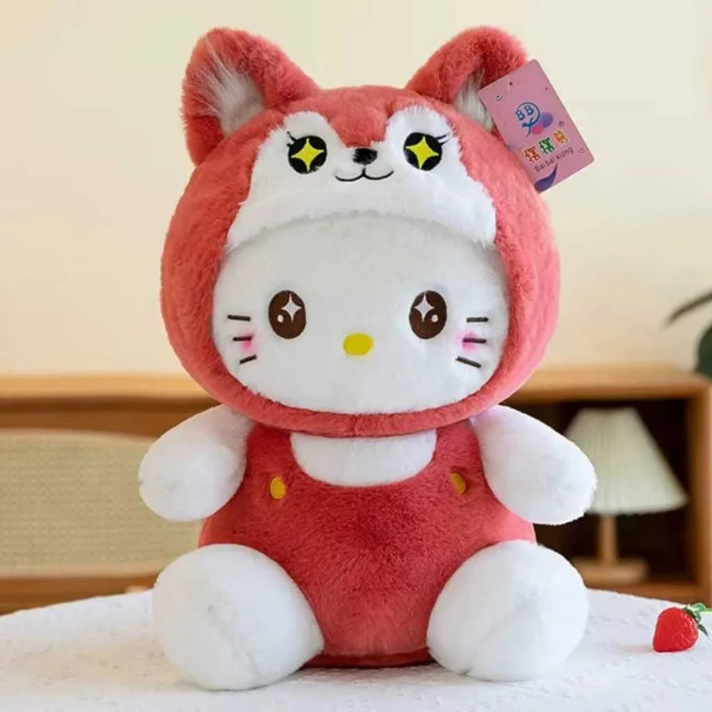 Cute Hello Kitty Red Fox Hoodie Plush Toy for Kids 45cm