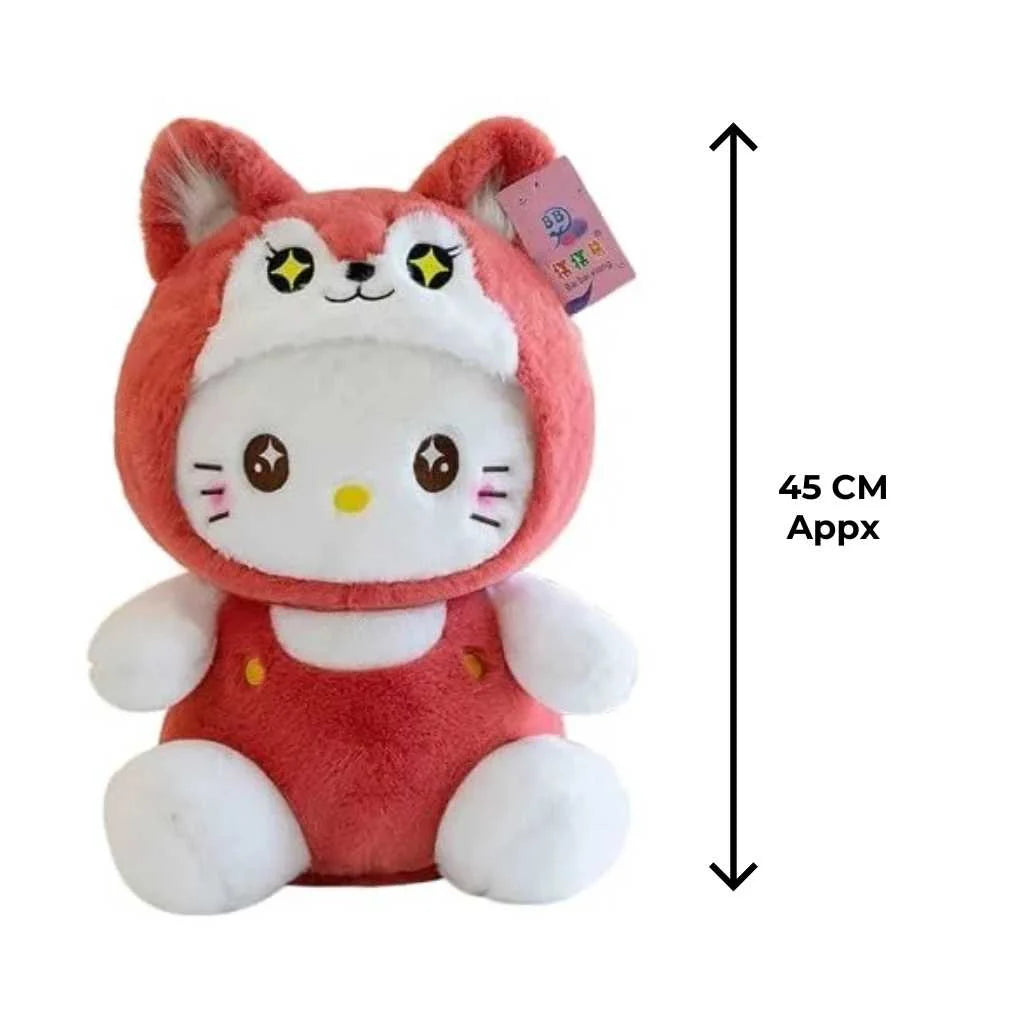 Cute Hello Kitty Red Fox Hoodie Plush Toy for Kids 45cm