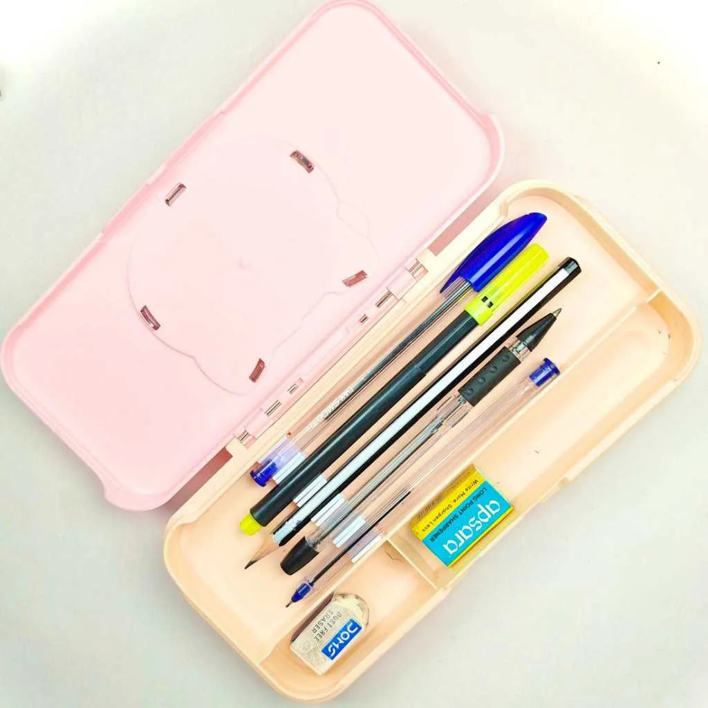 Cute Kitten Pencil Box with Colorful Beads for Kids | Aesthetic Organizer