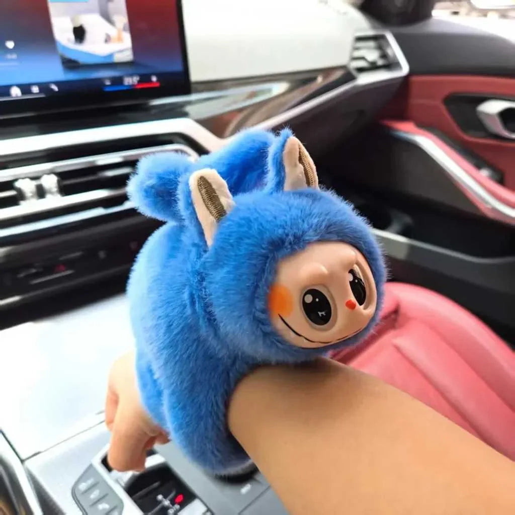 Cute Labubu Tail Wag Plush Bracelet Interactive Slap Toy