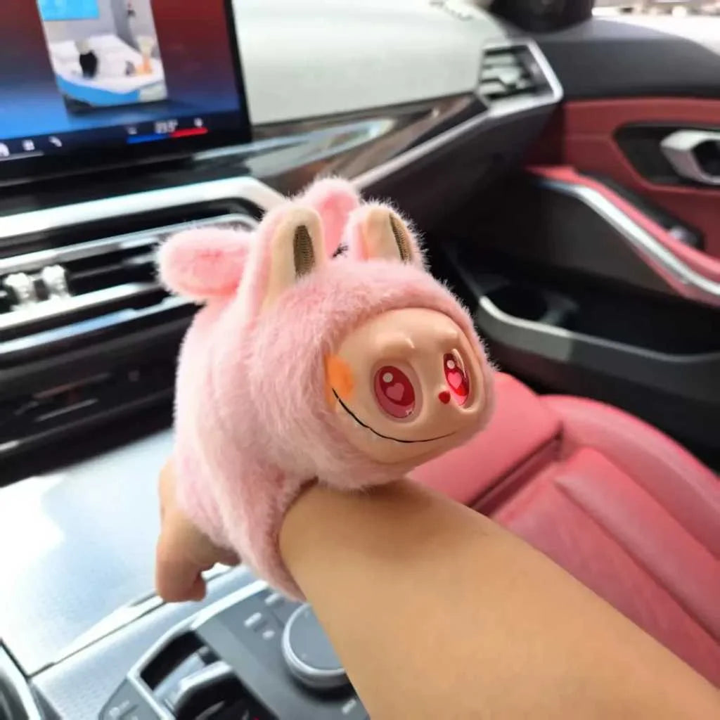 Cute Labubu Tail Wag Plush Bracelet Interactive Slap Toy