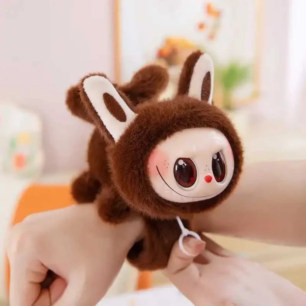 Cute Labubu Tail Wag Plush Bracelet Interactive Slap Toy