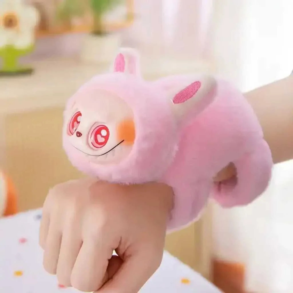 Cute Labubu Tail Wag Plush Bracelet Interactive Slap Toy