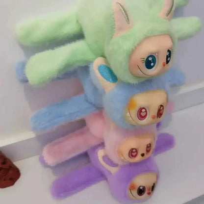 Cute Labubu Tail Wag Plush Bracelet Interactive Slap Toy