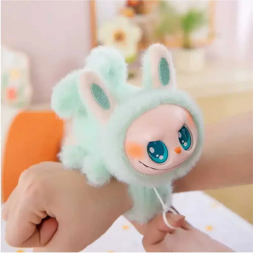 Cute Labubu Tail Wag Plush Bracelet Interactive Slap Toy