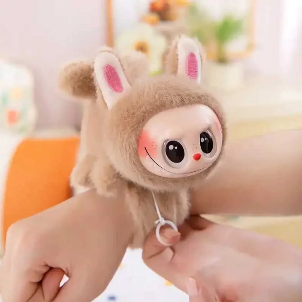Cute Labubu Tail Wag Plush Bracelet Interactive Slap Toy