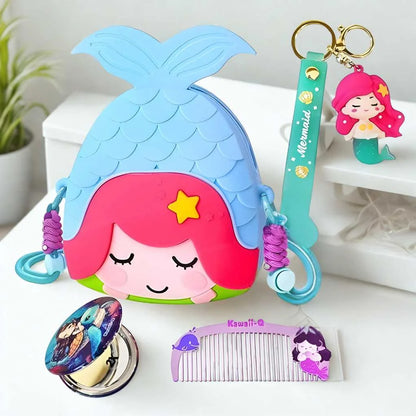 Cute Mermaid Shape Silicone Sling Bags for Girls