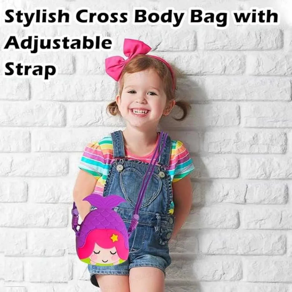 Cute Mermaid Shape Silicone Sling Bags for Girls
