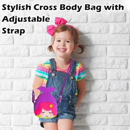 Cute Mermaid Shape Silicone Sling Bags for Girls