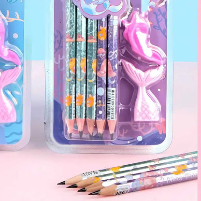 Cute Mermaid Themed HB Pencil Set for Kids