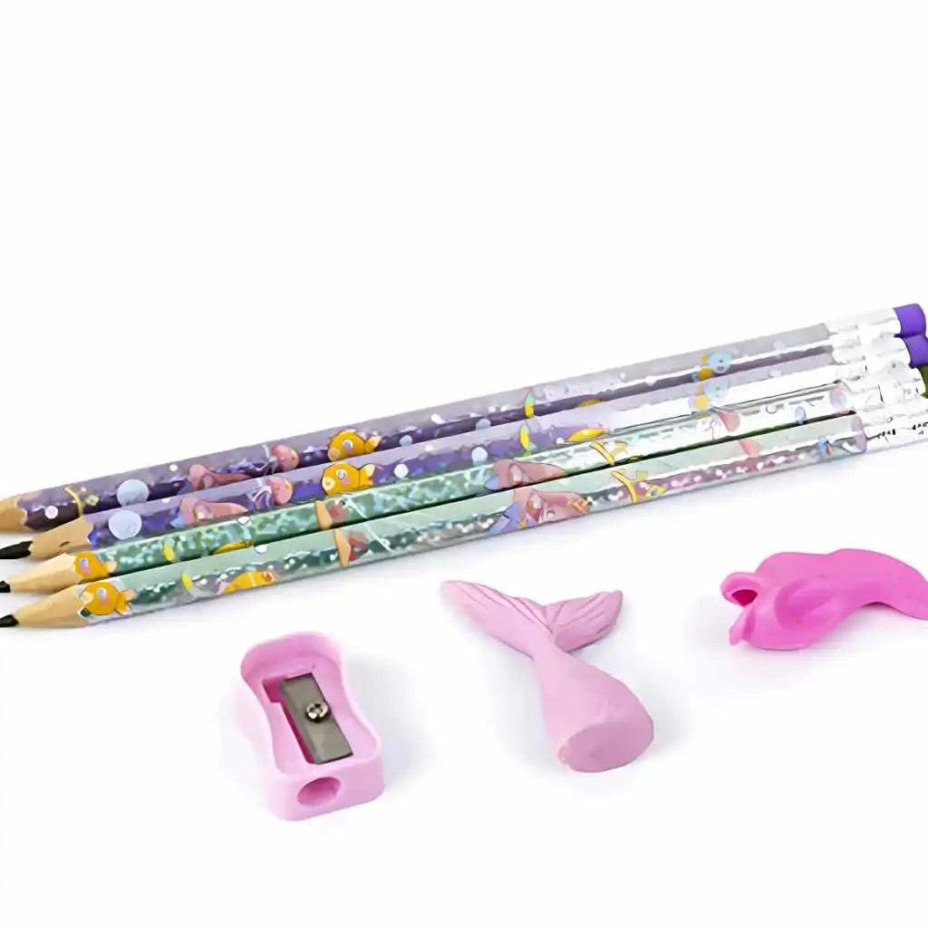 Cute Mermaid Themed HB Pencil Set for Kids