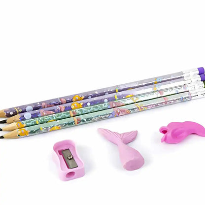 Cute Mermaid Themed HB Pencil Set for Kids
