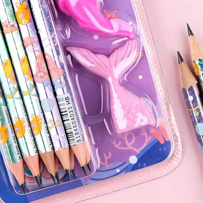 Cute Mermaid Themed HB Pencil Set for Kids