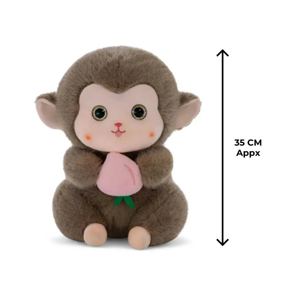 Cute Monkey Soft Toy with Peach 35cm with 3 Colors