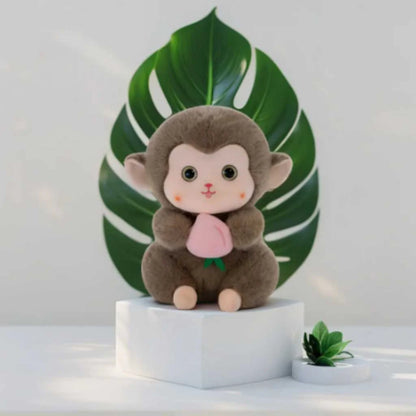 Cute Monkey Soft Toy with Peach 35cm with 3 Colors