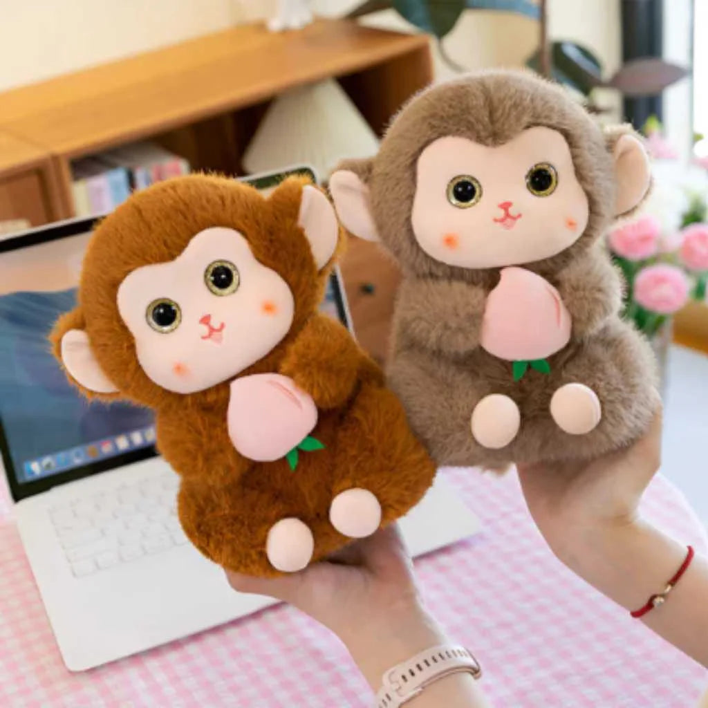 Cute Monkey Soft Toy with Peach 35cm with 3 Colors