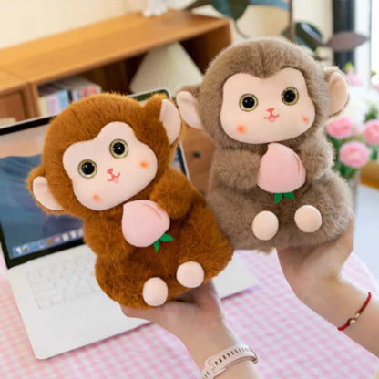 Cute Monkey Soft Toy with Peach 35cm with 3 Colors