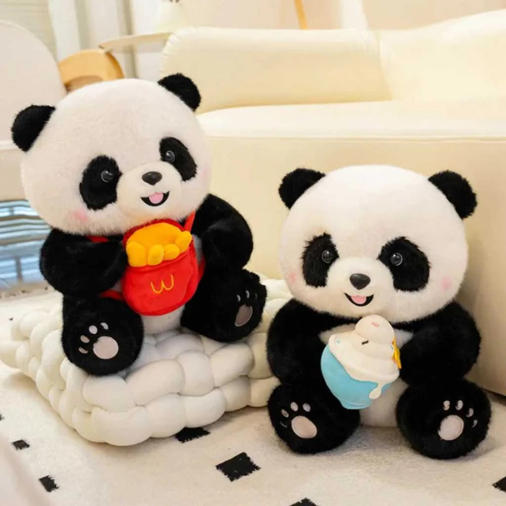 Cute Panda Plush Toy with Outfit Premium 35cm Soft Toys