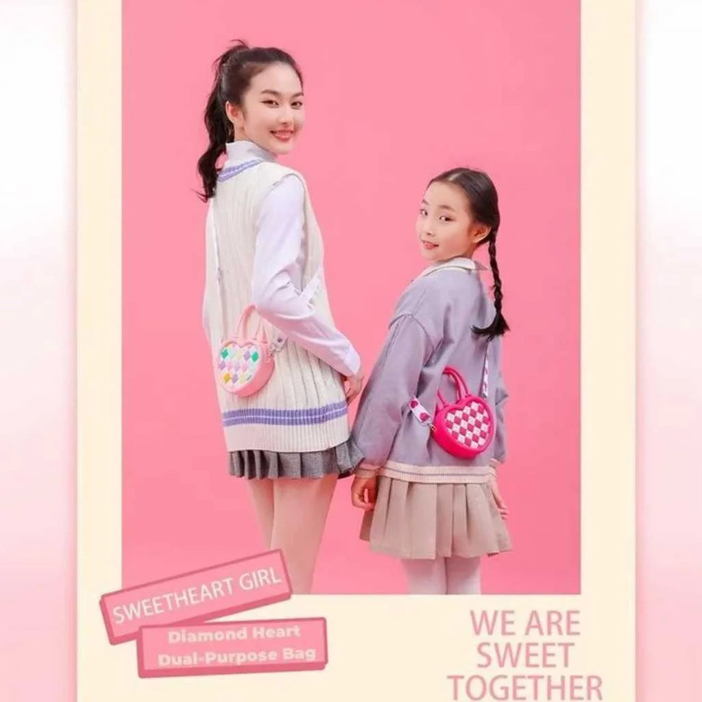 Cute Pop Heart Shape Sling Bags for Girls