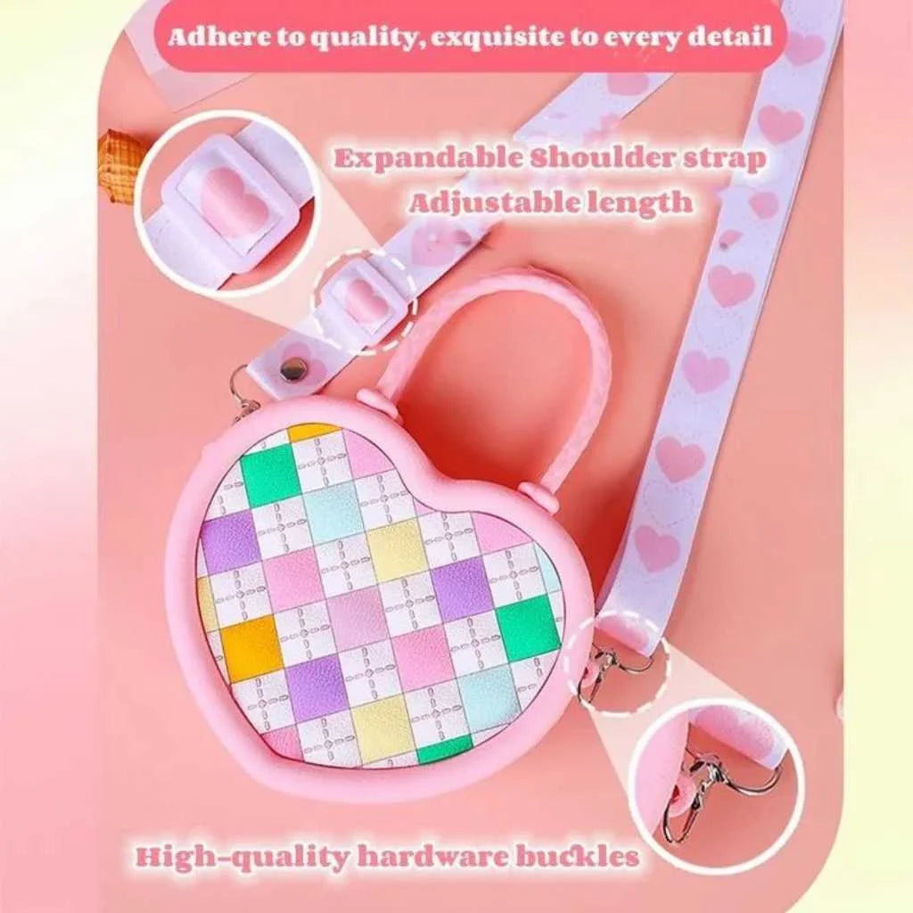 Cute Pop Heart Shape Sling Bags for Girls