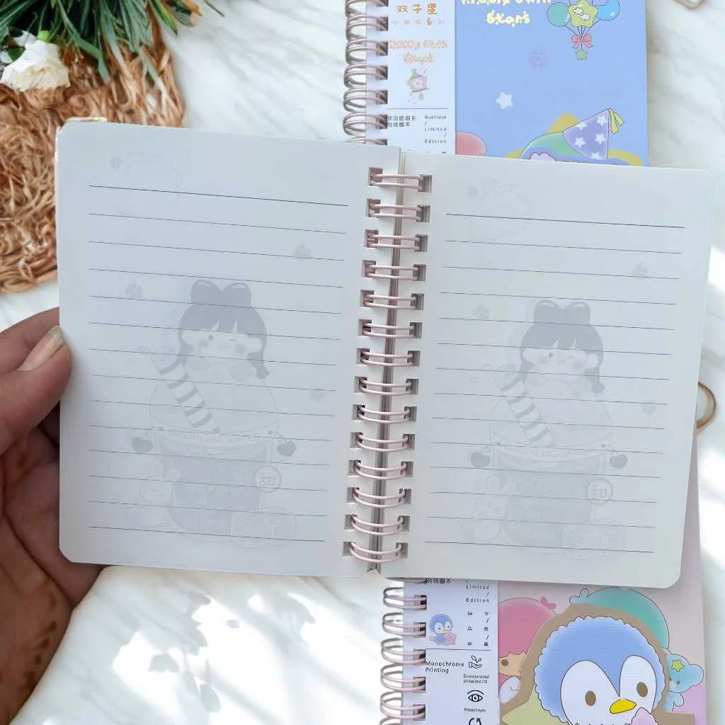 Cute Premium Teddy Spiral Diaries (Available in Beige, Blue, Peach, and Pink)