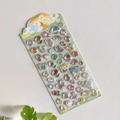 Cute Puffy 3D Decorative Sticker Sheets Pack of 2