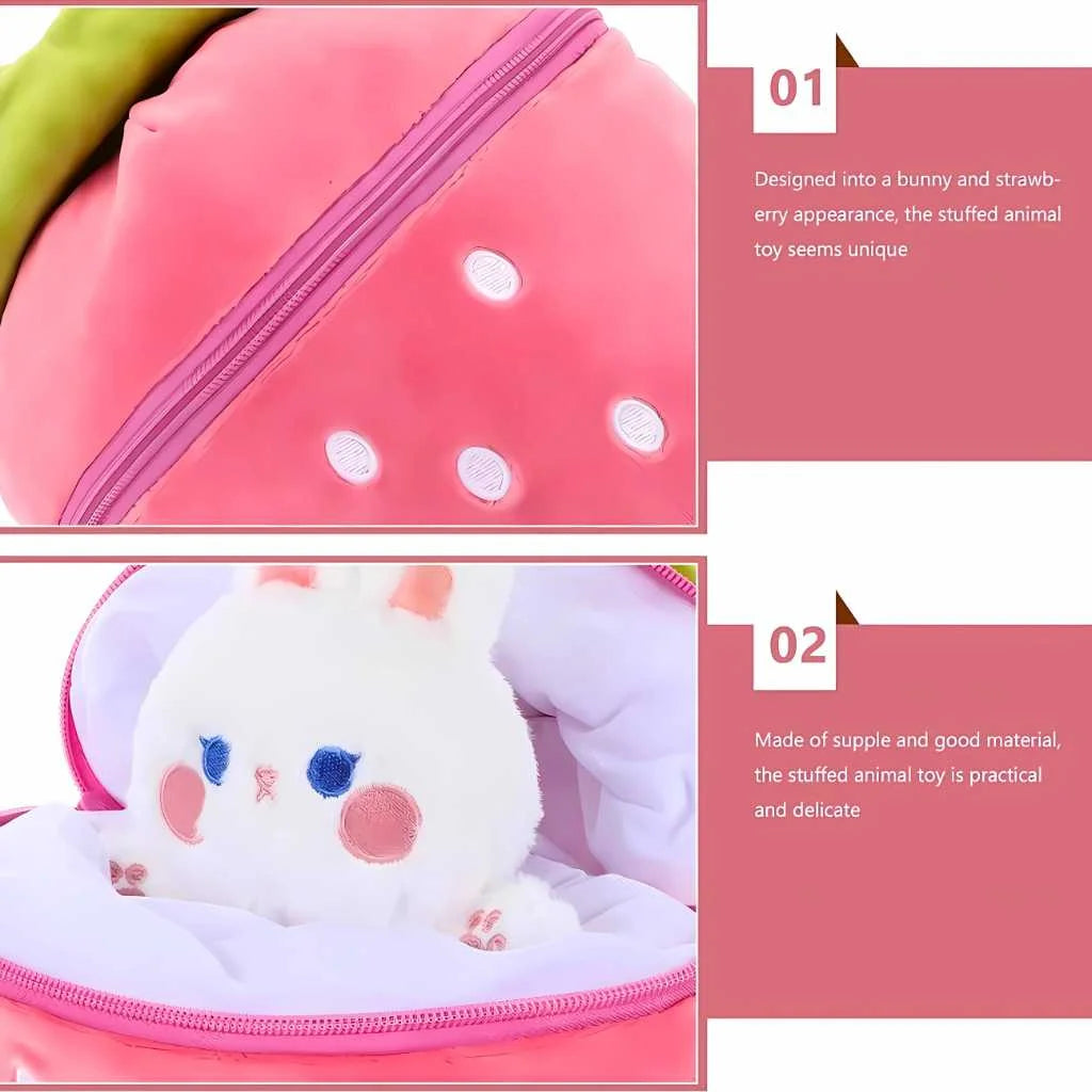 Cute Reversible Rabbit Soft Toy Plush Pillow