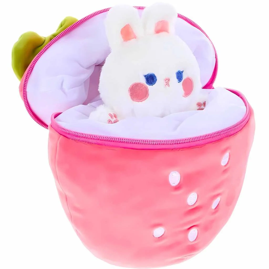 Cute Reversible Rabbit Soft Toy Plush Pillow