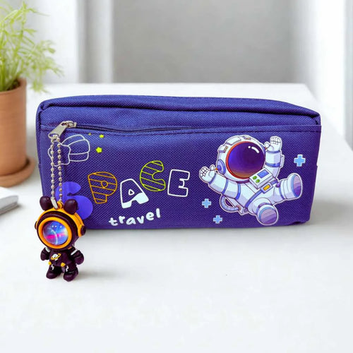 Cute Space Pencil Pouch with Astronaut Keychain