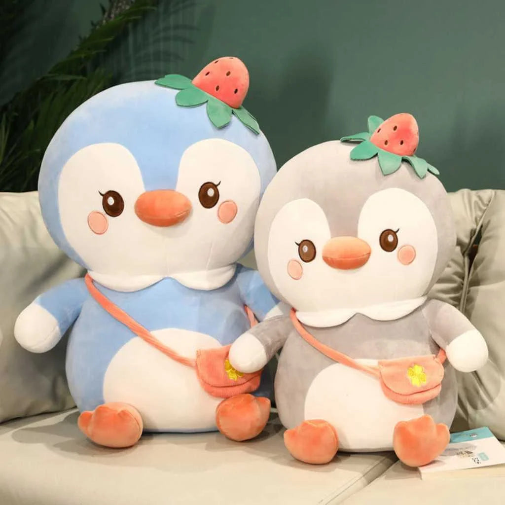 Cute Strawberry Penguin Soft Toy with Sling Bag
