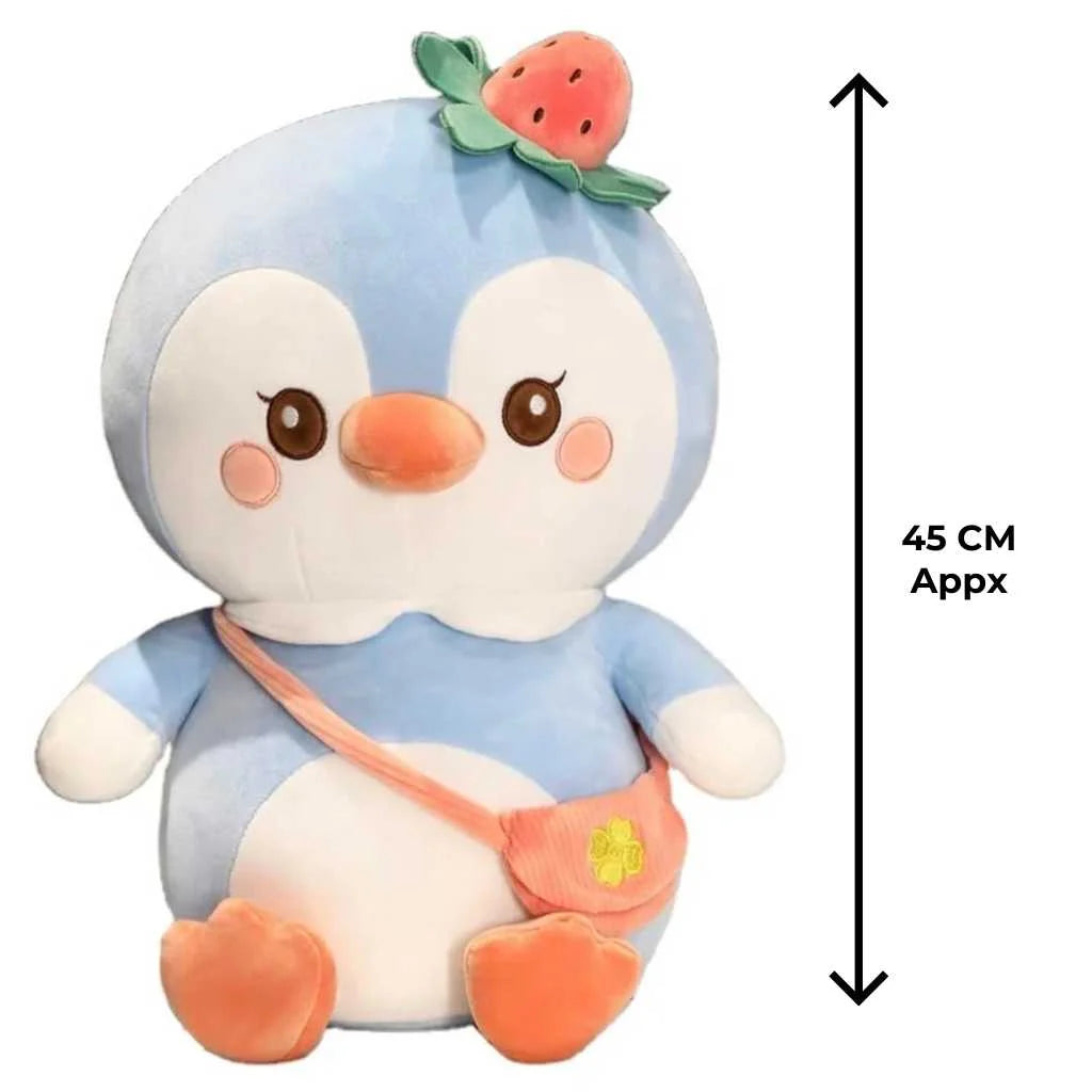 Cute Strawberry Penguin Soft Toy with Sling Bag