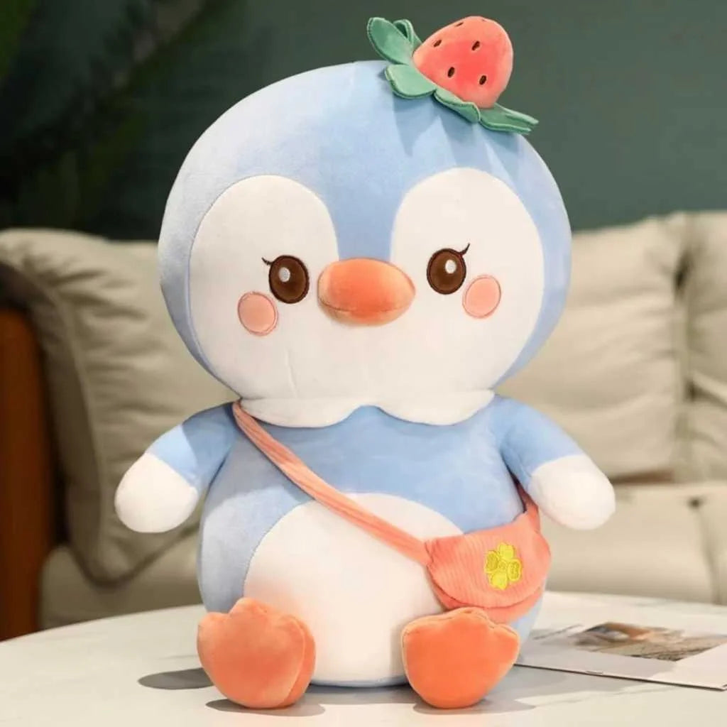 Cute Strawberry Penguin Soft Toy with Sling Bag