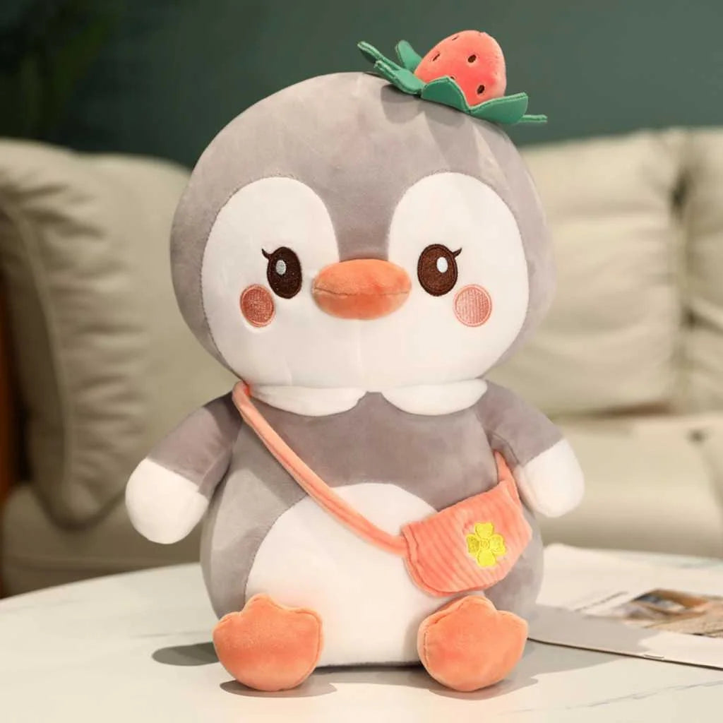 Cute Strawberry Penguin Soft Toy with Sling Bag