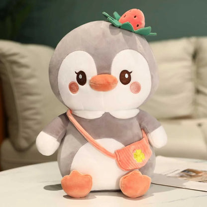Cute Strawberry Penguin Soft Toy with Sling Bag