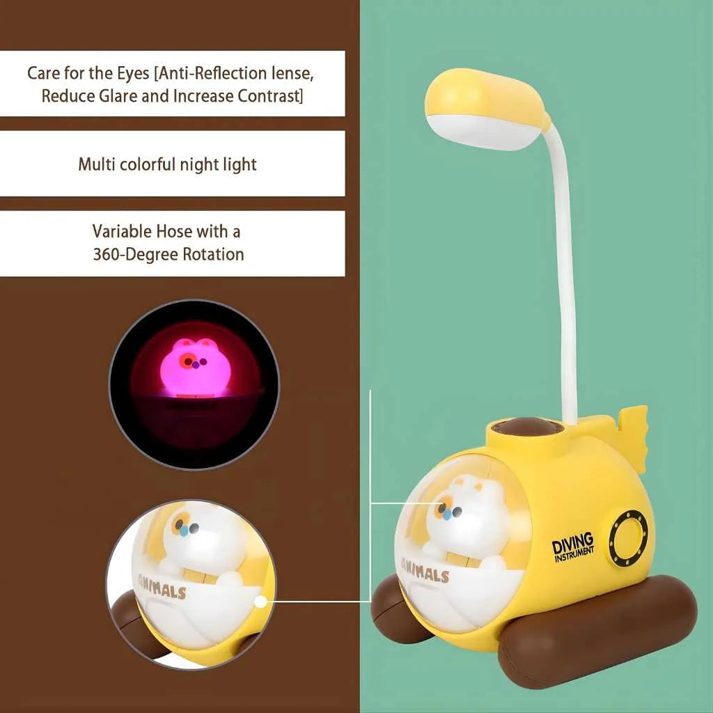 Cute Submarine Style 2 in 1 Study Lamp and Night Lamp