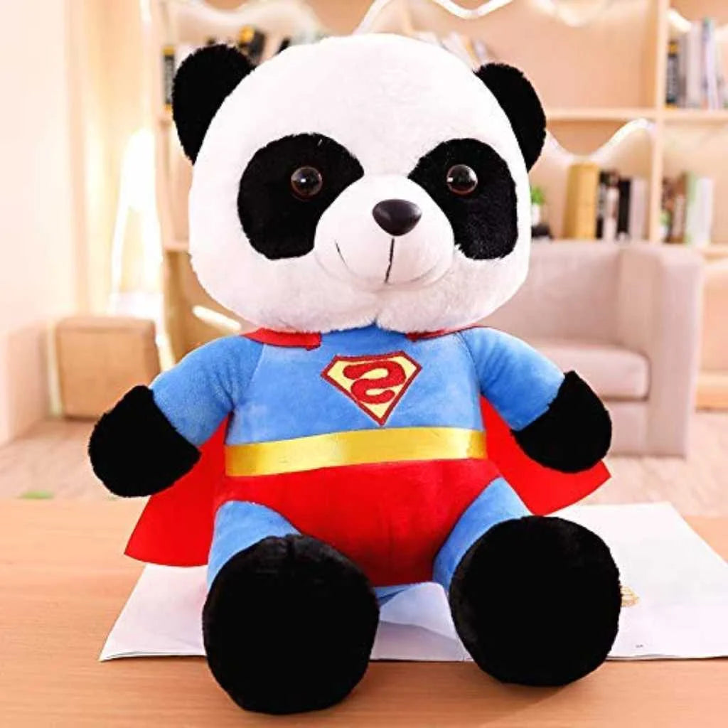 Cute Superman Panda Soft Toy with Cape 35cm