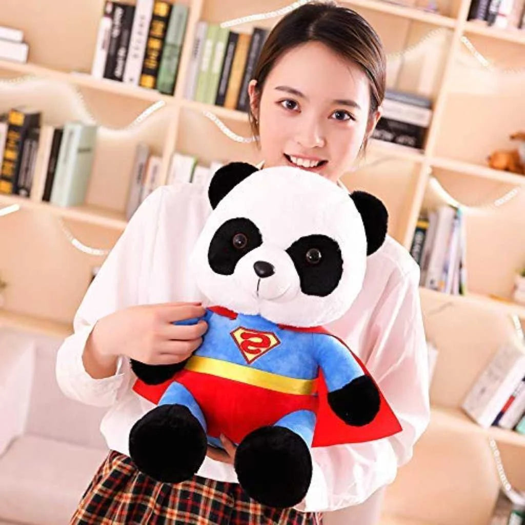 Cute Superman Panda Soft Toy with Cape 35cm