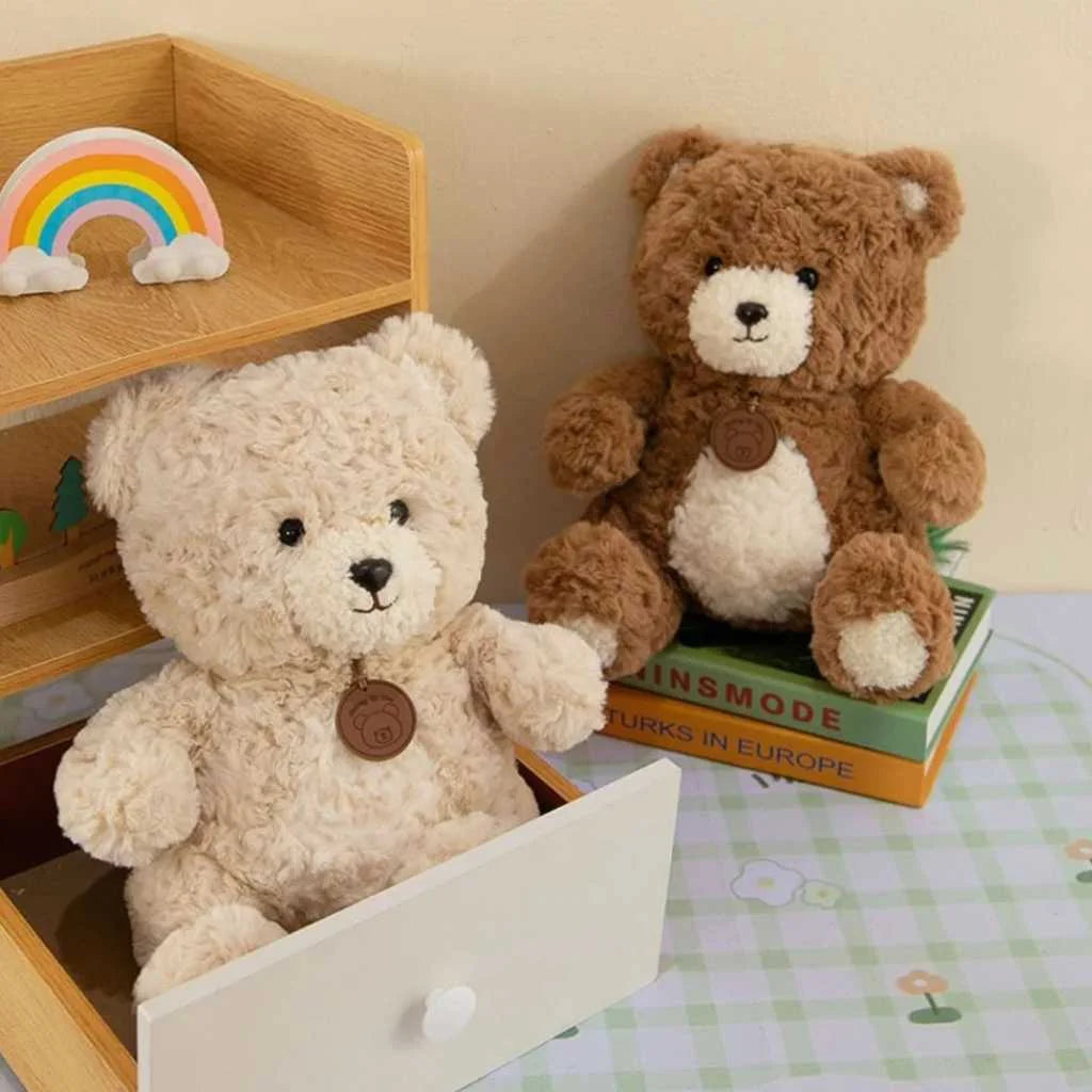 Cute Teddy Bear Soft Toy with Rose Texture 35cm for Kids