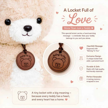 Cute Teddy Bear Soft Toy with Rose Texture 35cm for Kids