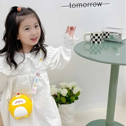 Cartoon Silicone Sling Bags for Girls With Adjustable Strap
