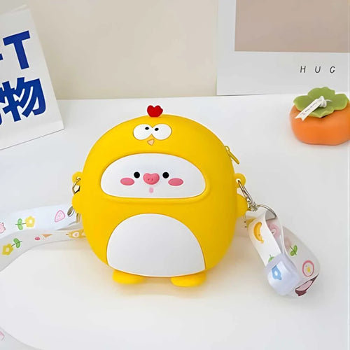 Cartoon Silicone Sling Bags for Girls With Adjustable Strap