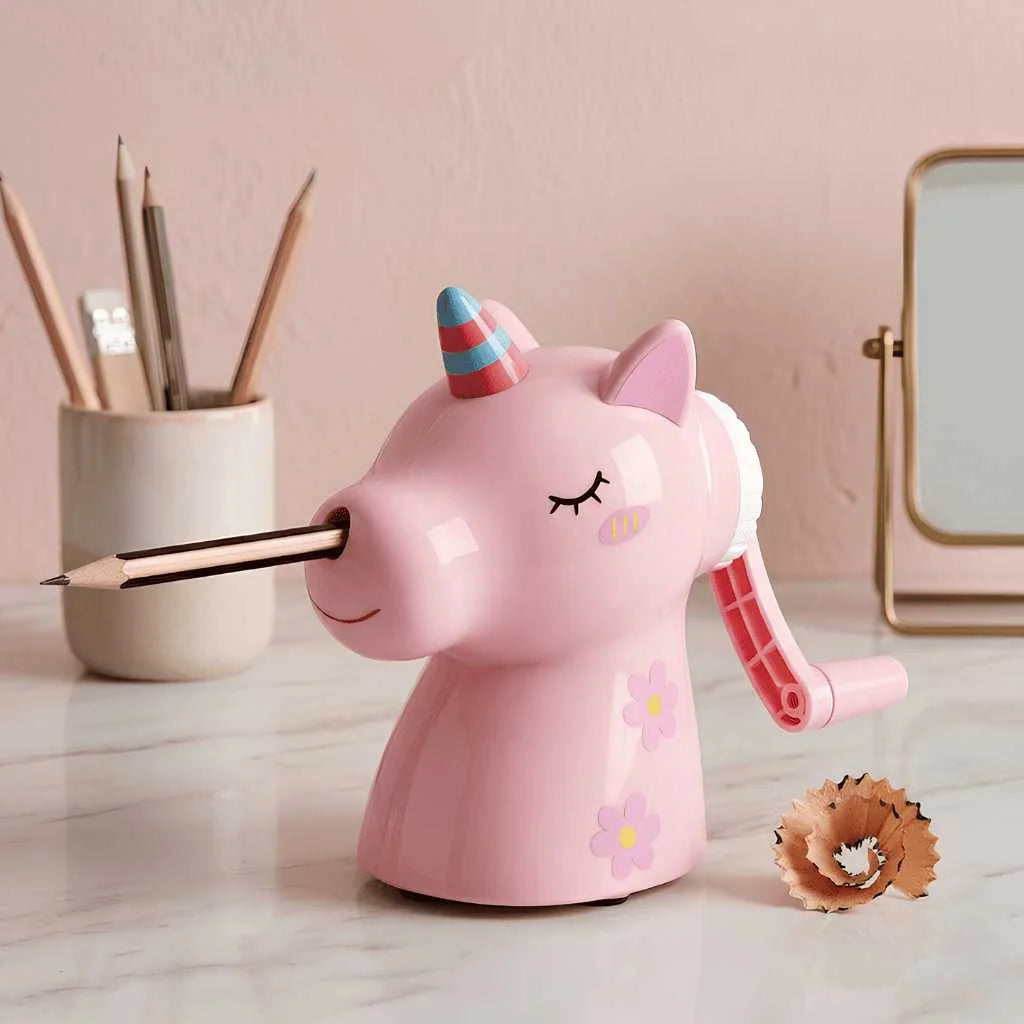 Cute Unicorn Mechanical Crank Pencil Sharpener for Kids | DODKart